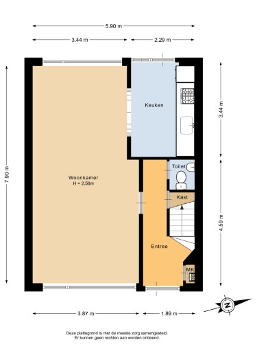 Plattegrond niet in brochure