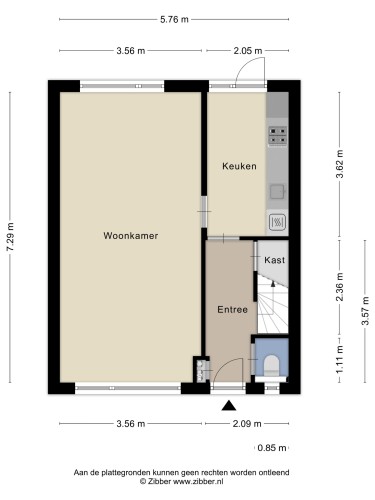 Plattegrond niet in brochure