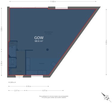 Plattegrond niet in brochure