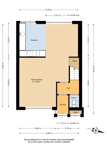 Plattegrond niet in brochure
