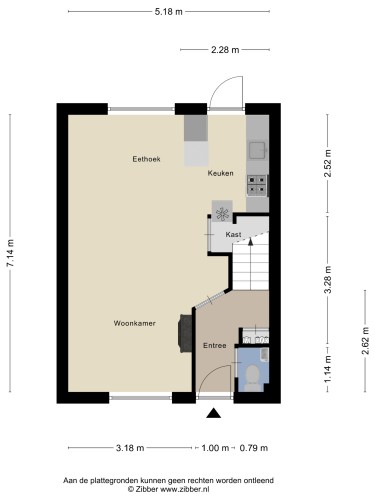 Plattegrond niet in brochure