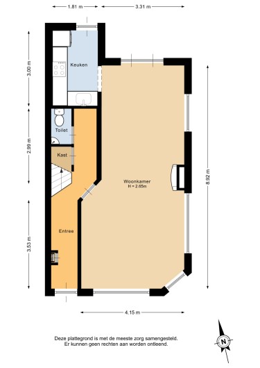 Plattegrond niet in brochure