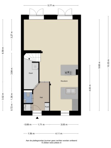 Plattegrond niet in brochure