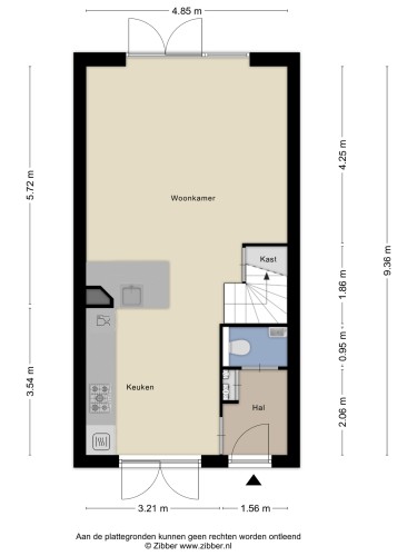 Plattegrond niet in brochure