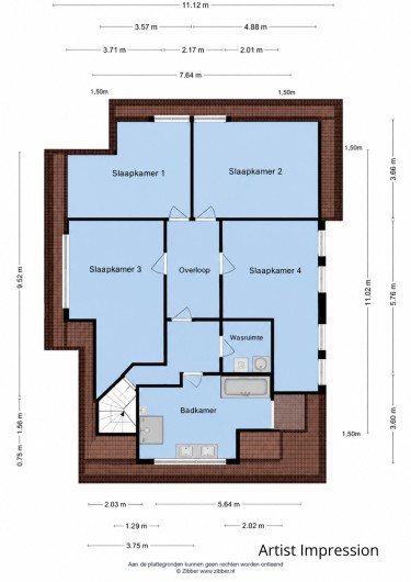 Plattegrond niet in brochure