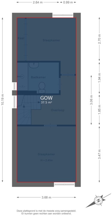 Plattegrond niet in brochure