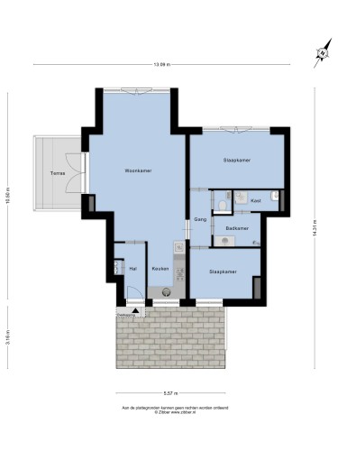 Plattegrond niet in brochure