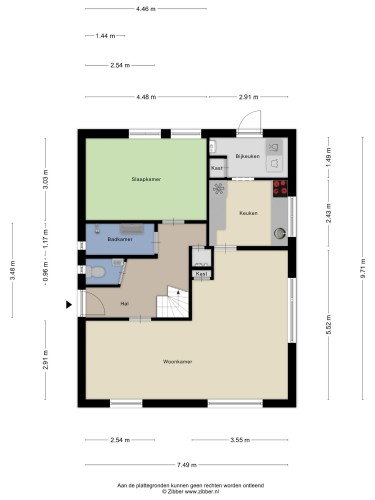 Plattegrond niet in brochure