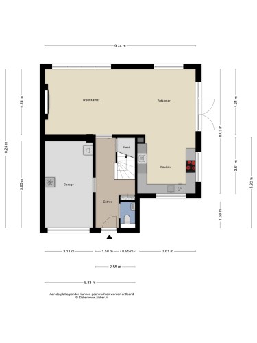 Plattegrond niet in brochure