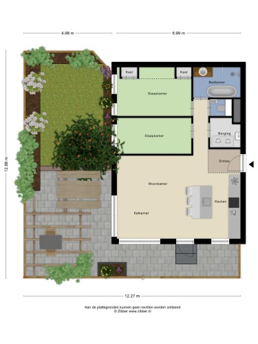 Plattegrond niet in brochure